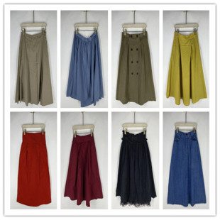 复古着vintage日韩精品田园风甜美系纯色绣花镂空棉布半身裙S2962