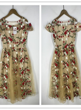 复古着vintage日韩尖货学院风甜美系印碎花卉夏季棉布连衣裙P3116