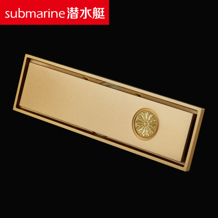 潜水艇JLTKC50-30G荣华富贵系列之贵 铜原色烤漆金色防臭地漏