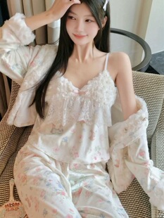 特大码胖MM冬季法式田园少女睡衣套装可爱兔子长袖长裤保暖家居服