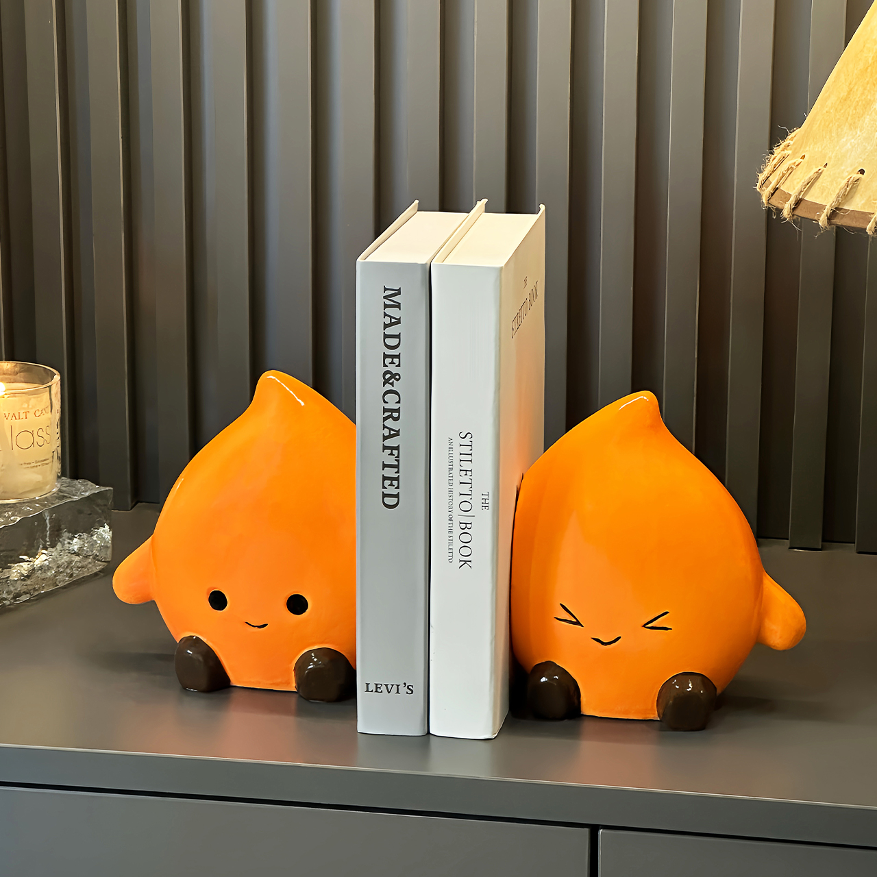 高级续火花书挡摆件桌面客厅