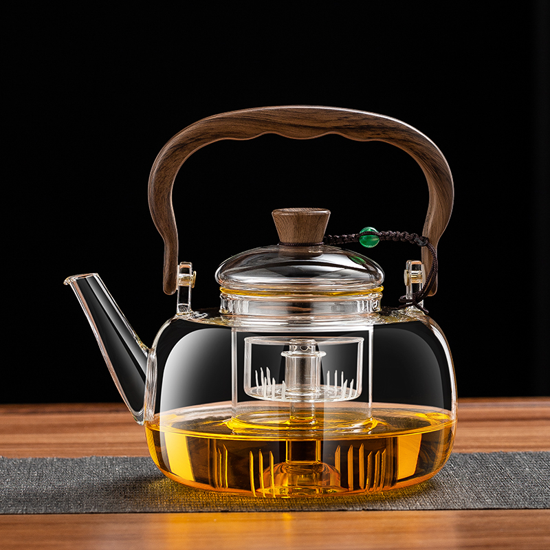 玻璃煮茶壶耐高温一体煮茶器新款加厚提梁烧水泡茶壶电陶炉养生壶