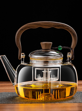 玻璃煮茶壶耐高温一体煮茶器新款加厚提梁烧水泡茶壶电陶炉养生壶