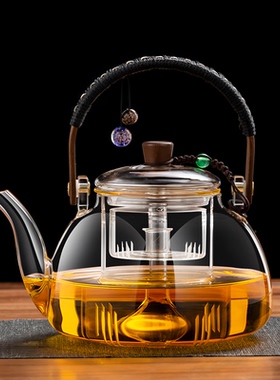 玻璃蒸煮茶壶2025新款加厚耐高温提梁烧水泡茶壶电陶炉煮茶器套装