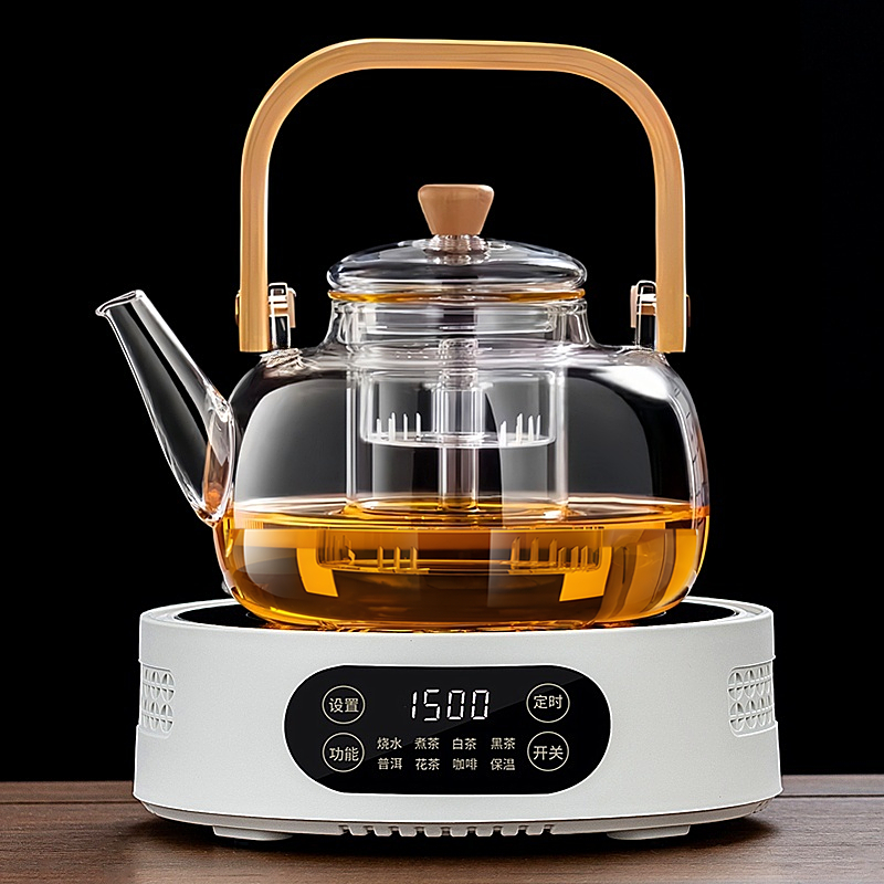 蒸煮一体玻璃壶煮茶器送6只杯