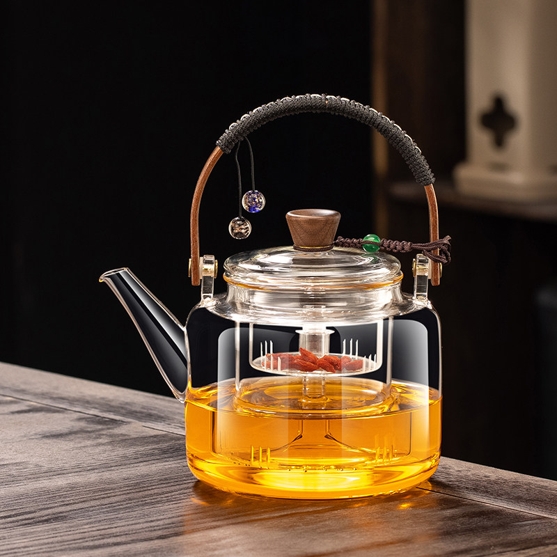 玻璃煮茶壶耐高温新款加厚蒸煮养生电陶炉煮茶器具提梁烧水泡茶壶
