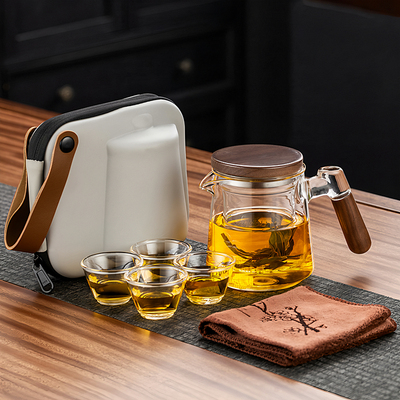 旅行茶具套装玻璃茶壶小型煮茶器