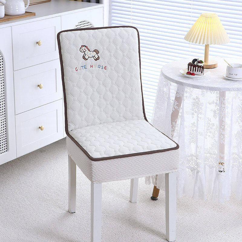 餐椅坐垫靠背一体防滑弹力椅子套简约中式现代夹棉通用软垫套椅罩