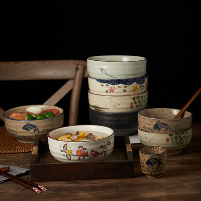复古风陶瓷拉面6寸碗日式餐具