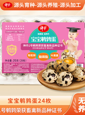 神丹宝宝鹌鹑蛋脑磷脂锌含量高鲜鹌鹑蛋24枚*2盒装DB