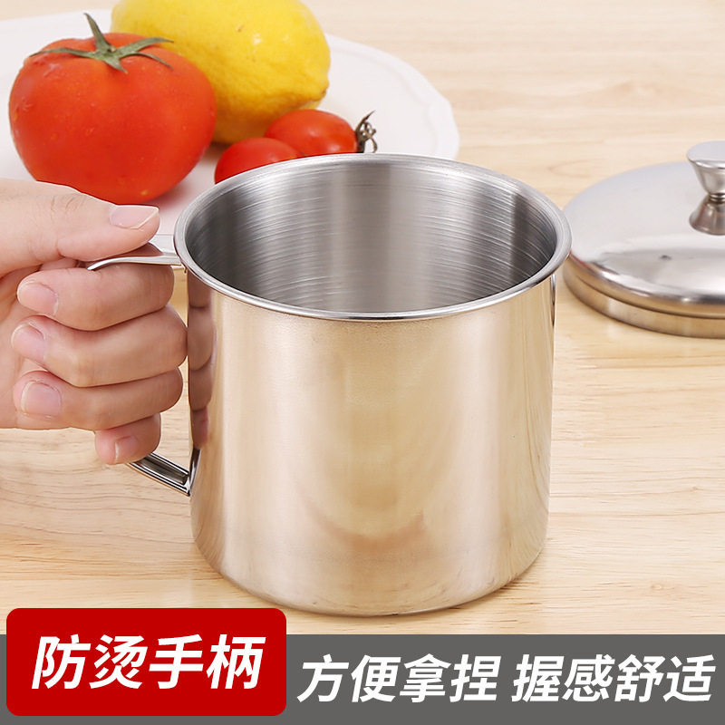 口杯304不锈钢带盖水杯茶杯茶缸子幼儿园儿童带手柄铁杯子小水杯