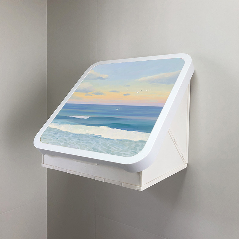 北欧海景浴室壁画收纳箱挂画