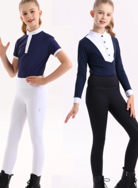 夏季儿童骑马裤男女同款专业训练比赛马术运动裤高弹四季全胶马裤