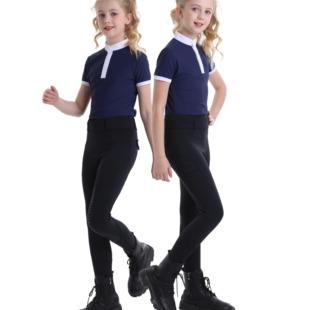 耐磨防滑透气弹力马术裤 春夏儿童马裤 意大利同款 速干马裤 高腰四季