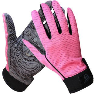 丛林豹 户外登山手套 骑行全指防滑手套 运动透气 夏季网眼胶粒