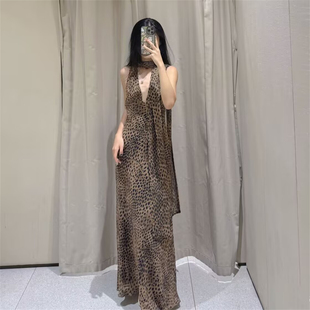 2025秋季新品 ZA女士气质性感动物纹印花围巾长款连衣裙 8692114