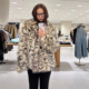 2025秋冬女装 4369240 动物纹印花人造毛夹克外套 新品 欧美风时尚
