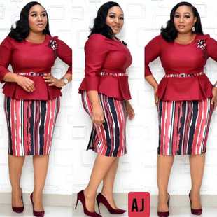 African Clothes Stripe dress Women big size fat clothes 50