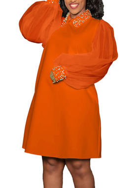 fat women plus big size long shirt dress red yellow big size