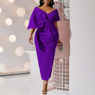 Sexy V Neck party dress Formal Maxi Dresses Women plus size