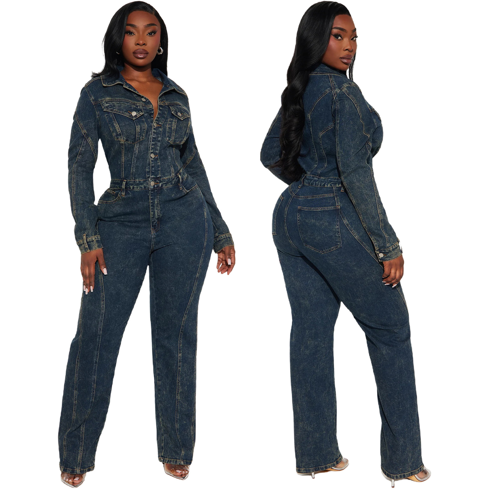 New arrived jumpsuit women long pants ladies plus size jeans