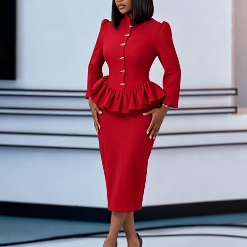 非洲女装职业包臀套装裙两件套 two piece dress women OL dress