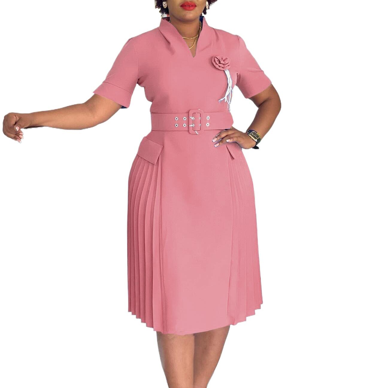plus size women dress OL work big size dresses 欧美风大码裙图片