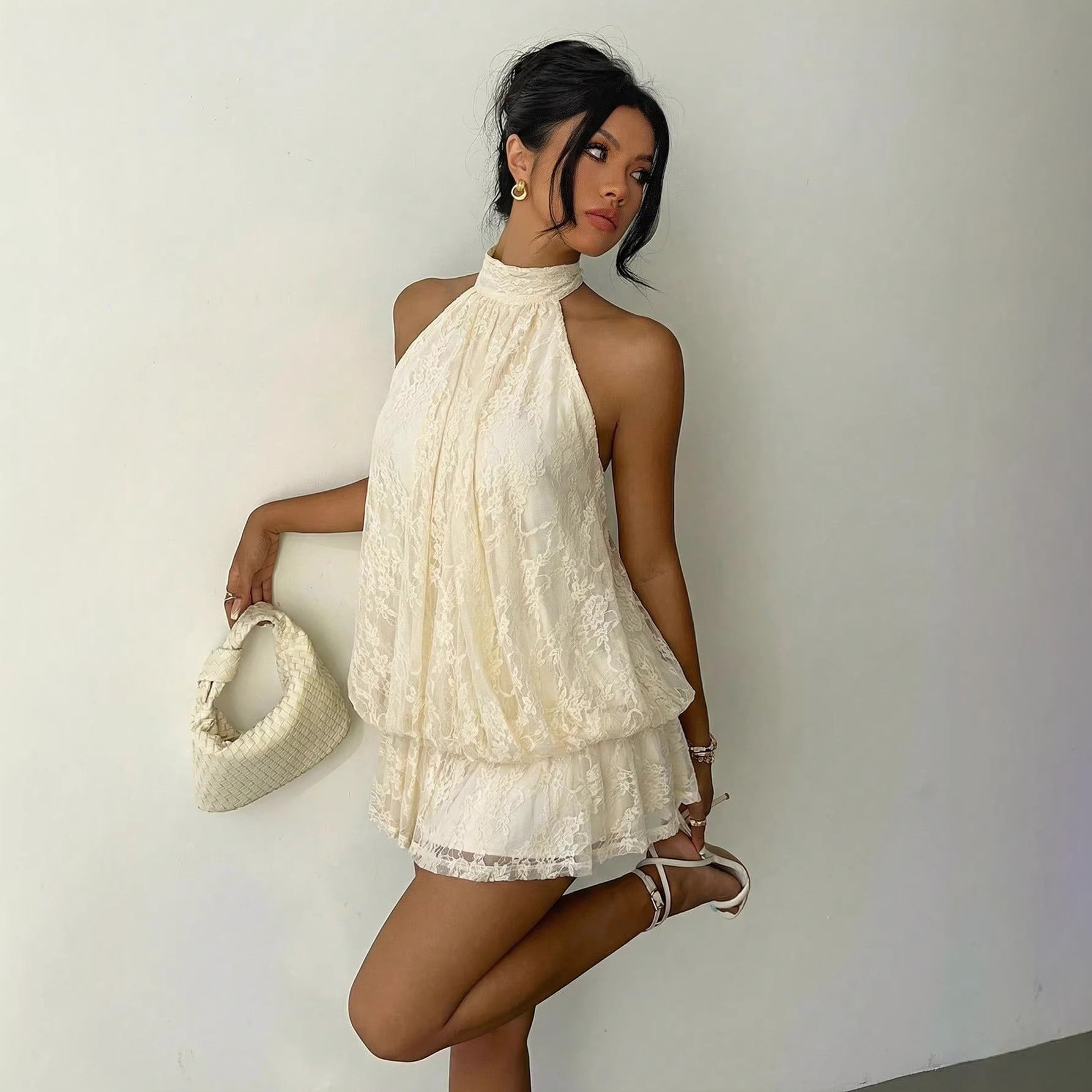 欧美新款跨境纯色度假性感短裙连衣裙女非洲女装sexy dress short