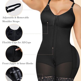 大码新款连体衣前拉链款 shapewear tummy control plus size 3XL