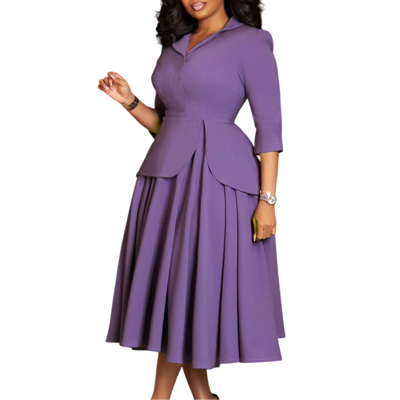 women dress one piece OL dress lady work plus size big dress