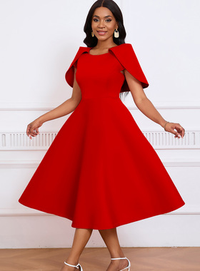 women dresses party plus size red dress female new big size