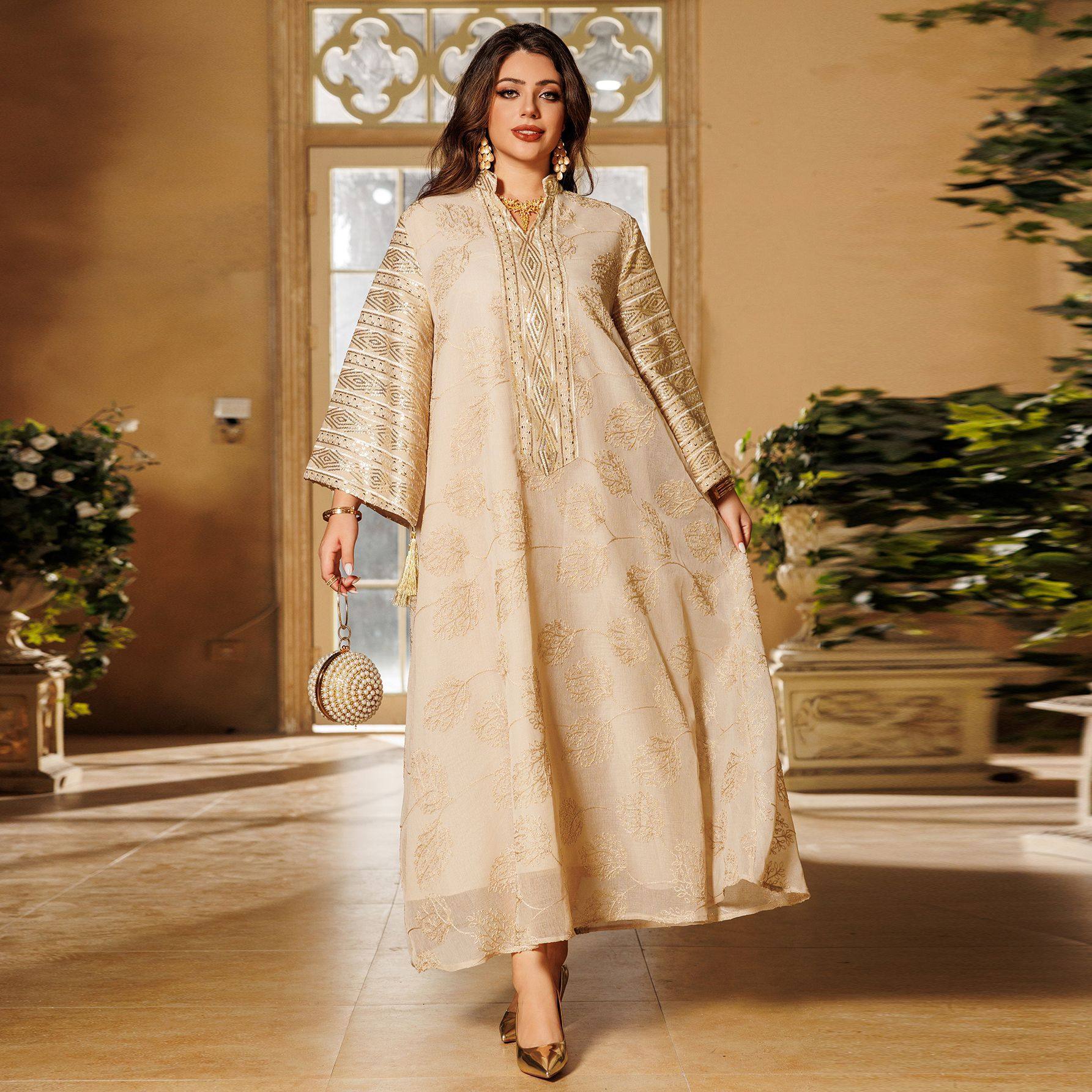 名族风大码女装欧美跨境连衣裙旅游派对女装裙 women dress maxi