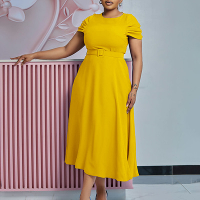 欧美风时尚纯色时尚不规则裙