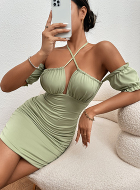 Summer Sexy Dress Deep V Neck Women Mini white Party Dresses