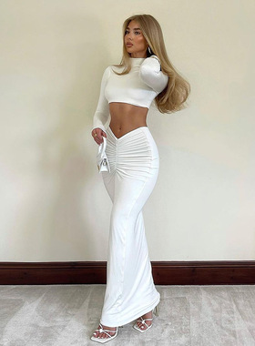 West-Two Piece Sets Women 2022 Summer top long pants 套装女
