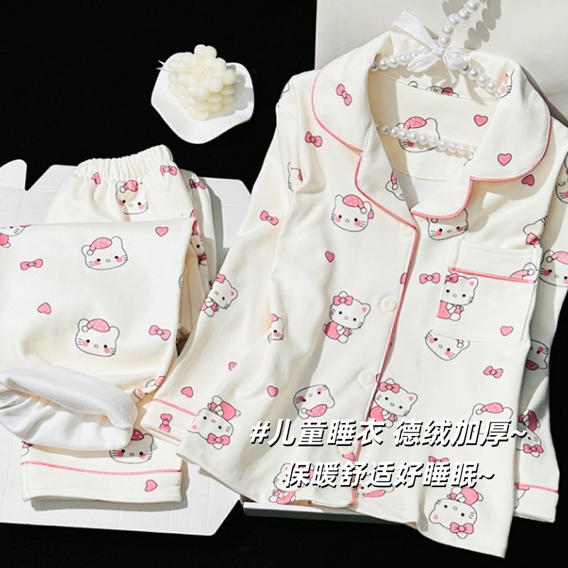 德绒儿童睡衣女童2025新款秋冬季