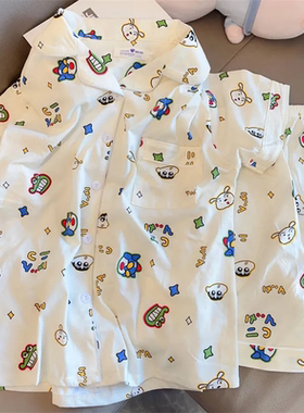 新款儿童睡衣男女童夏季可爱薄款短袖短裤男孩中大童家居服女套装