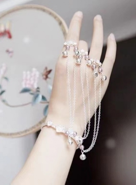 古风铃铛戒指手镯汉服手饰开口镯子中国风宫铃礼物宫廷复古饰品