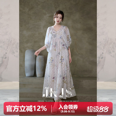 JKJS飘逸连衣裙海边度假长裙