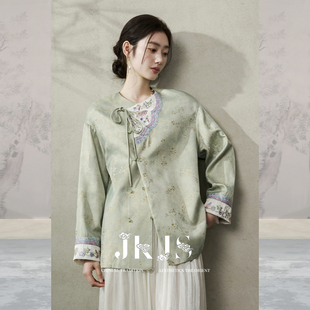 JKJS【青芜】金丝人丝提花 短外套高级感轻奢国风女装设计感小众