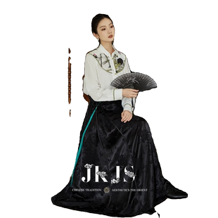 JKJS【霓云鹤】穿搭高级感 国风仙鹤衬衫+提花马面裙新中式半身裙
