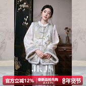 两面穿保暖马甲小个子水貂毛夹棉外套绣花新中式 JKJS 团花簇