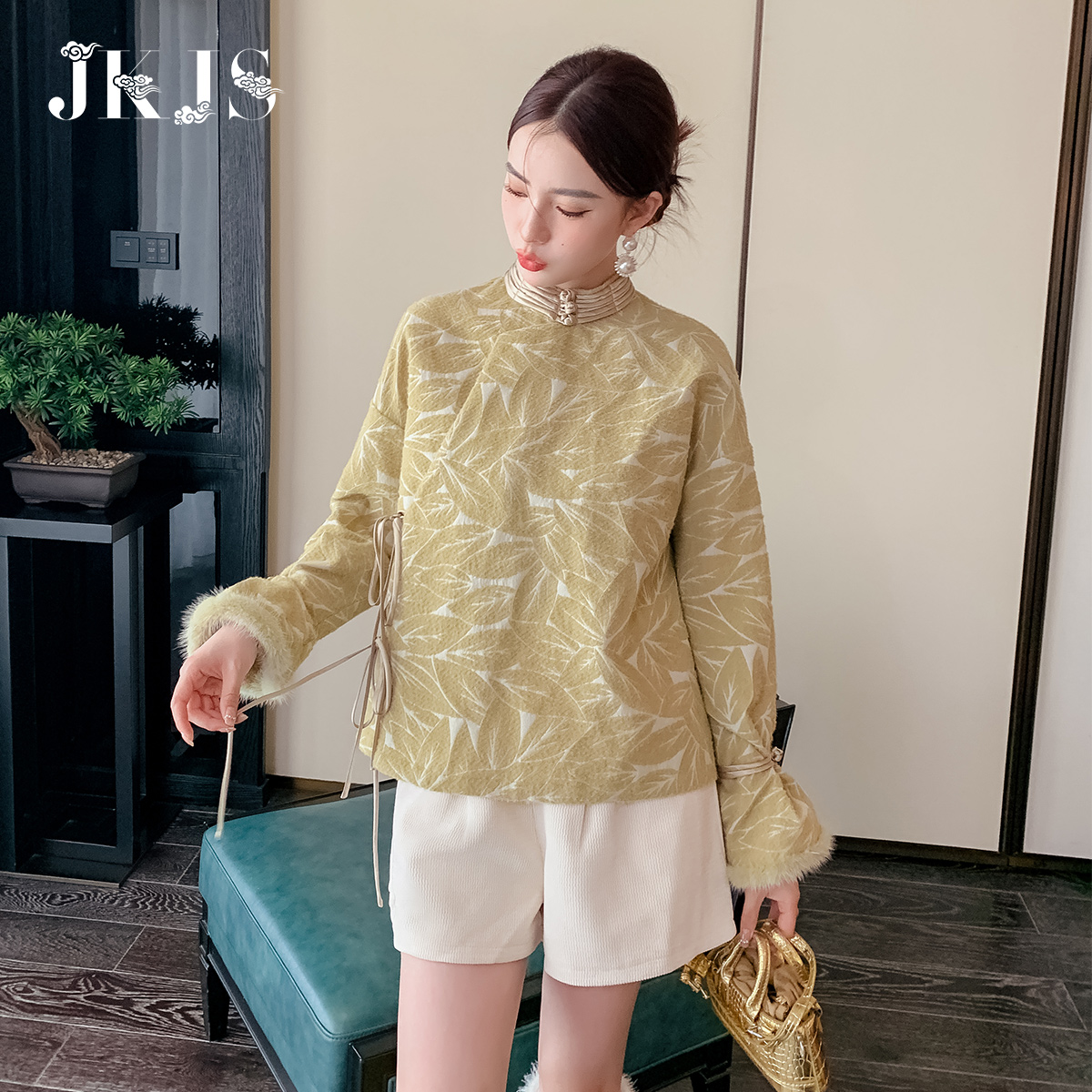 jkjs秋冬新品提花唐装上衣