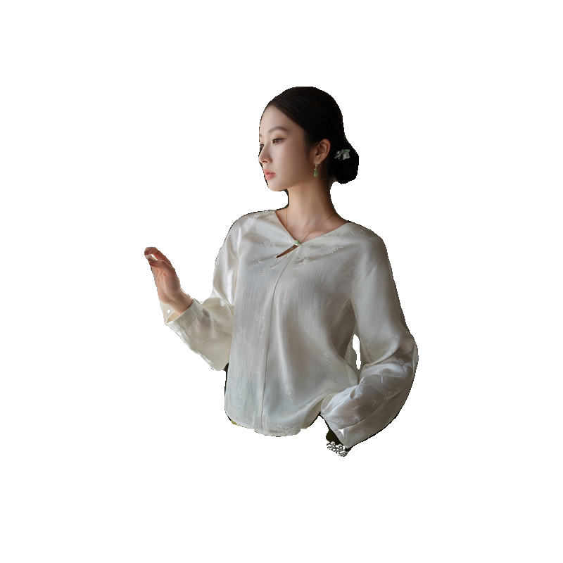 JKJS新中式白色衬衫女