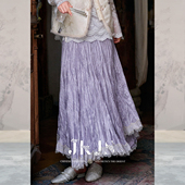 穿搭百褶裙 醋酸天丝半身裙秋冬裙子半身长裙新中式 JKJS 柔纱漾