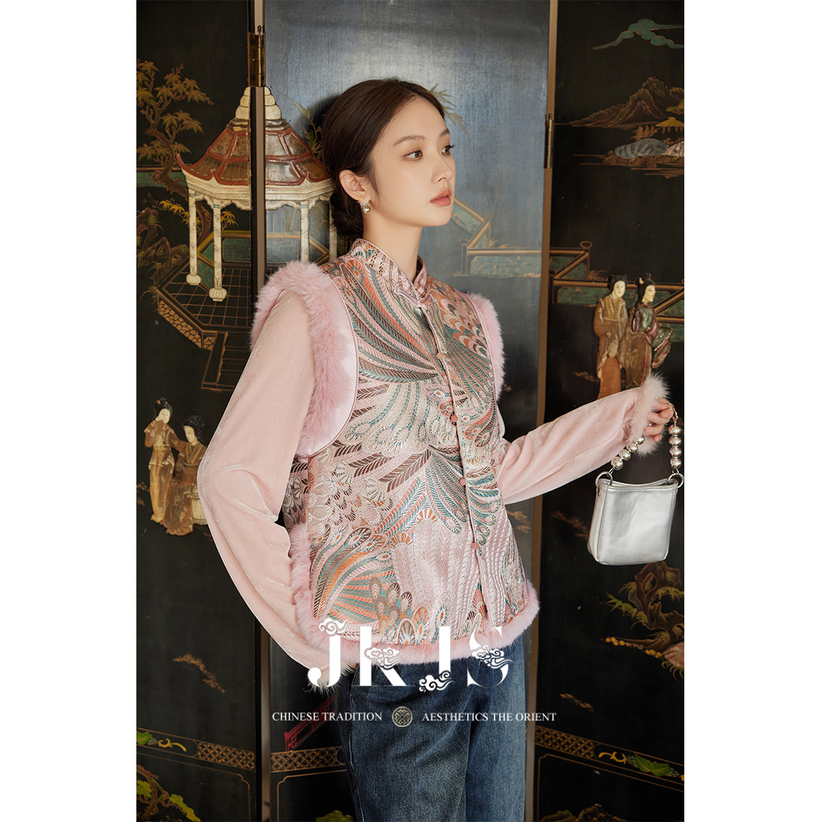 国风提花马甲JK＆JS新中式