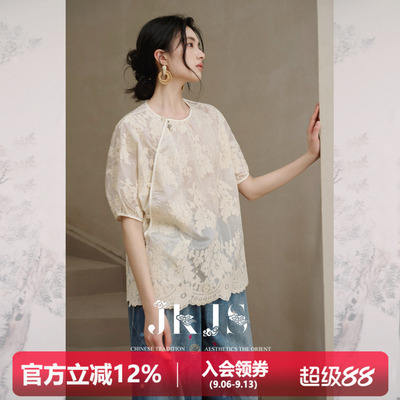 JKJS斜襟盘扣上衣夏新中式衬衫