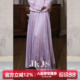 春半身裙新中式 人丝压绉半裙女2026新款 搭配百褶裙 紫软纱 JKJS