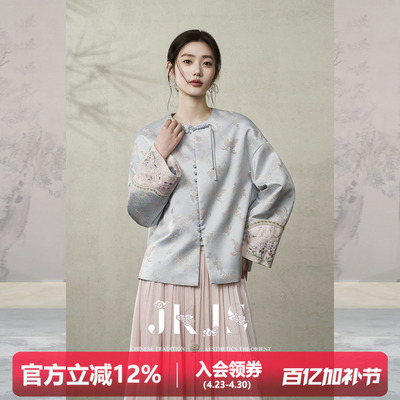 JKJS金丝人丝短款提花外套