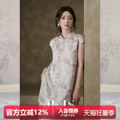 JKJS人丝印花素雅连衣裙